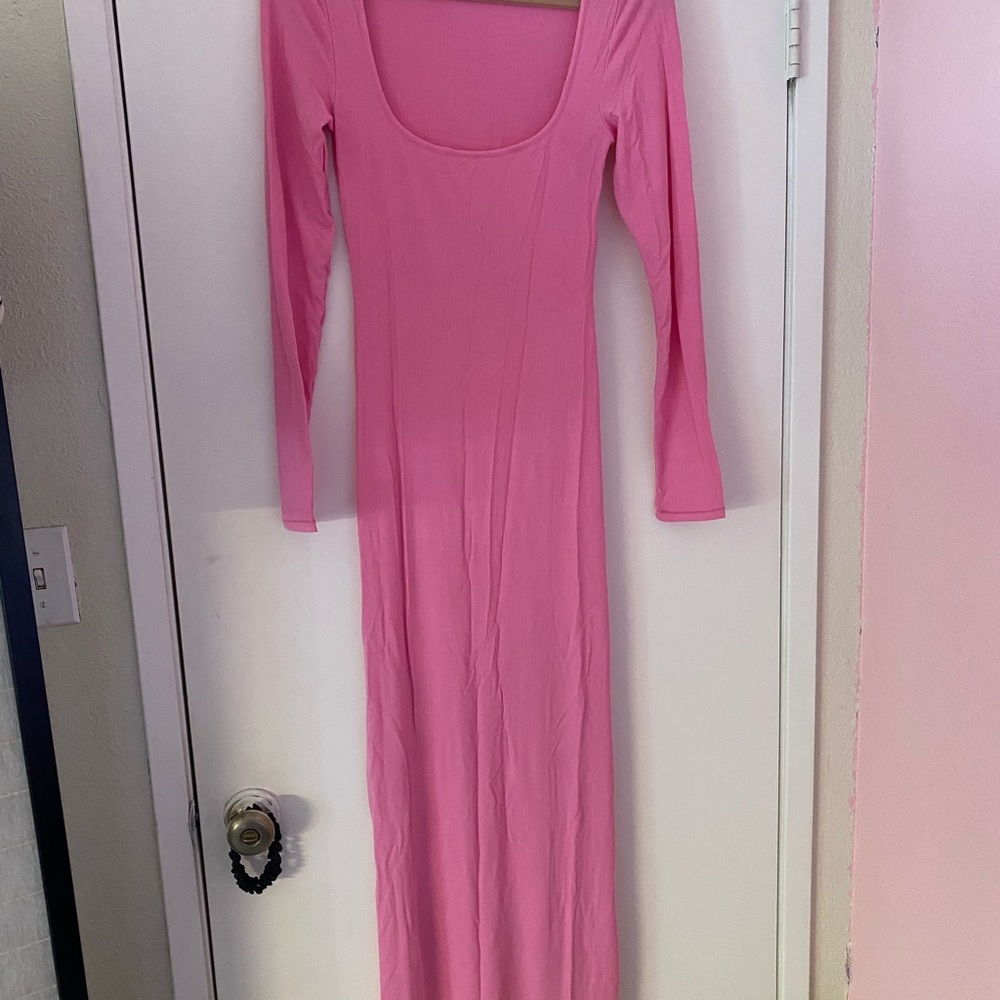 SKIMS Bubblegum Pink Maxi Dress